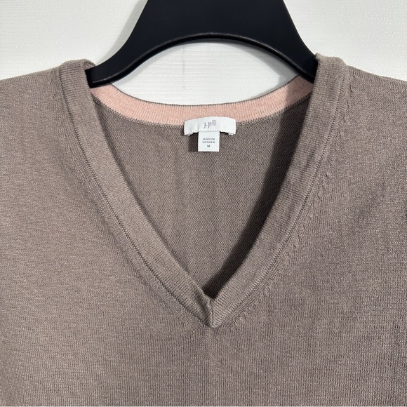 J. Jill v-neck long sleeved knit sweater, sz. M, driftwood color, fall, tunic - Picture 3 of 9